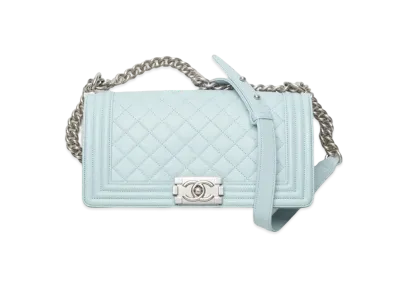 CHANEL Boy Chanel Hand Bag Calfskin "Blue"