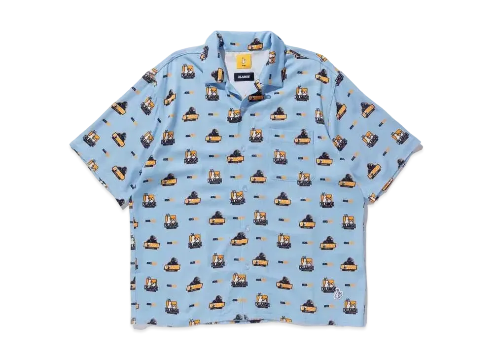 XLARGE x FR2 Icon Pattern S/S Shirt "Lt Blue"