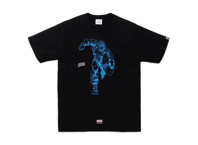 A BATHING APE CAPTAIN AMERICA TEE "Black"