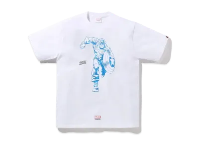 A BATHING APE CAPTAIN AMERICA TEE "White"