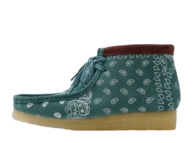 クラークス ワラビー ブーツ "グリーン ペイズリー"