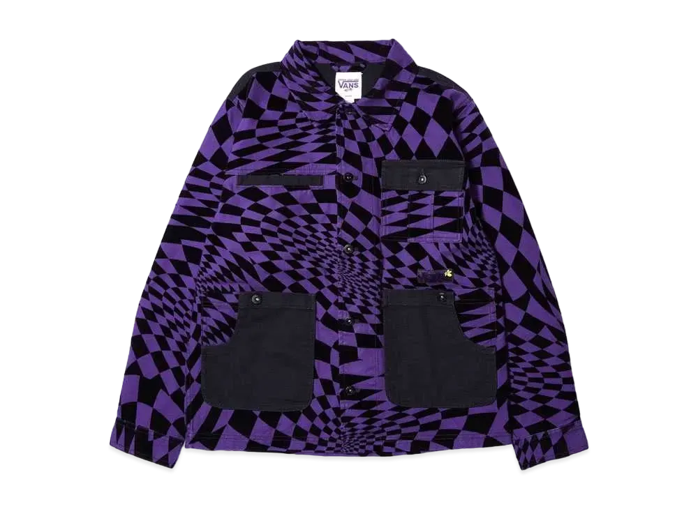 VANS x P.A.M (PERKS AND MINI) Spiral Checker Chore Jacket "Purple Check"