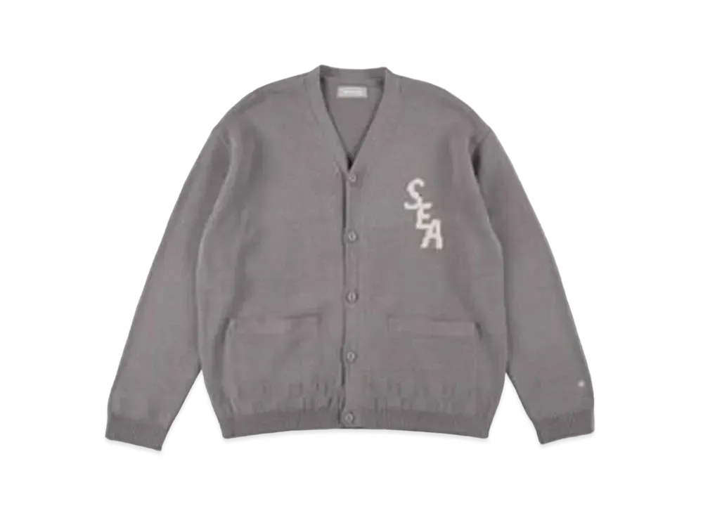 WIND AND SEA Knit Cardigan (S_E_A) "Ash Gray"