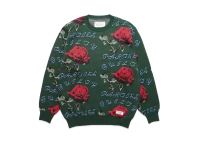 WACKO MARIA Rose Jacquard Sweater "Green"
