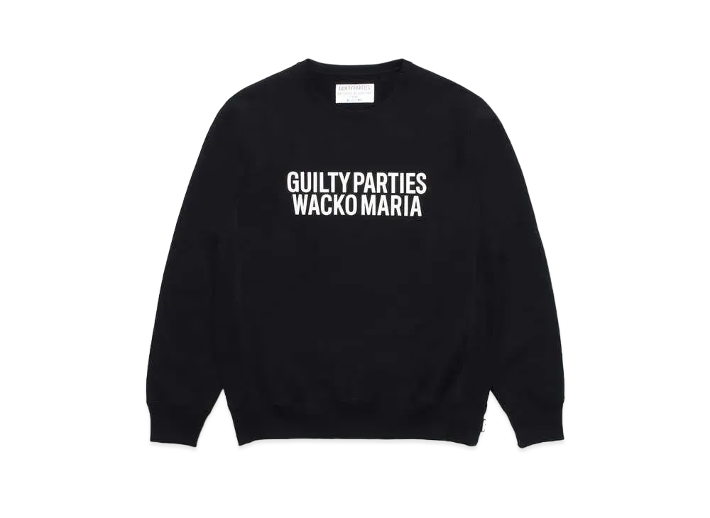 WACKO MARIA Heavy Weight Crew Neck Sweat Shirt "Black"