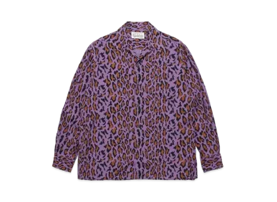 WACKO MARIA Leopard Open Collar Shirt "Purple"