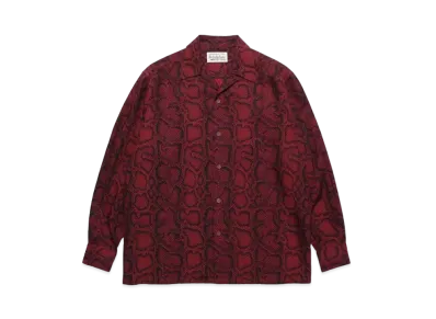 WACKO MARIA Python Open Collar Shirt "Dark Red"