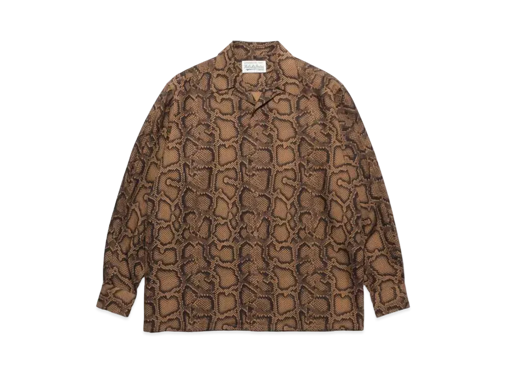 WACKO MARIA Python Open Collar Shirt "Dark Yellow"