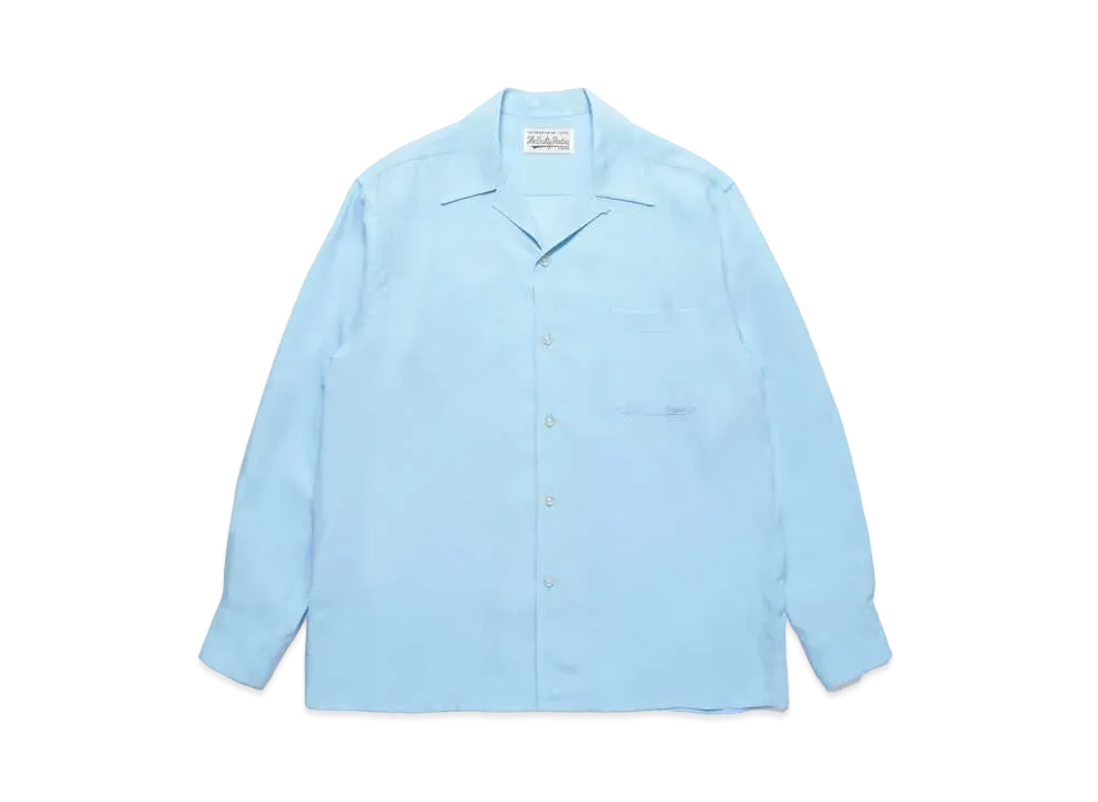 WACKO MARIA 50'S Open Collar Shirt "Light Blue"