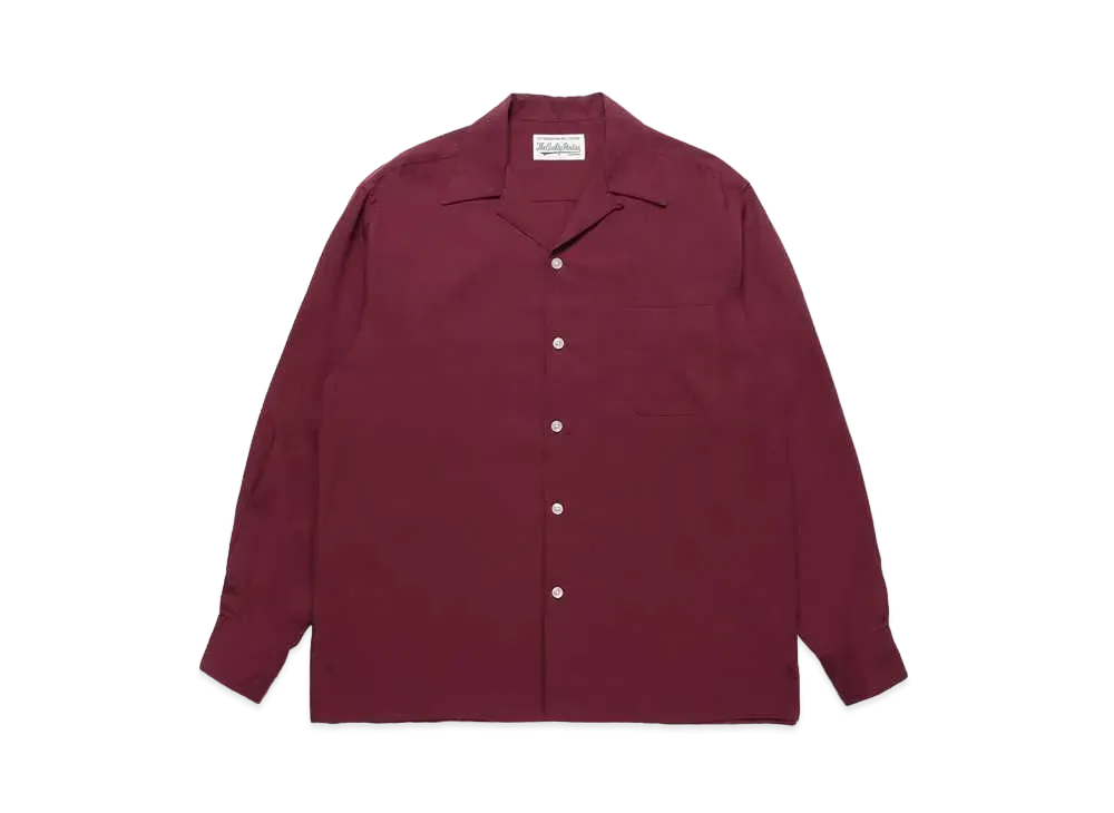 WACKO MARIA 50'S Open Collar Shirt "Burgundy"