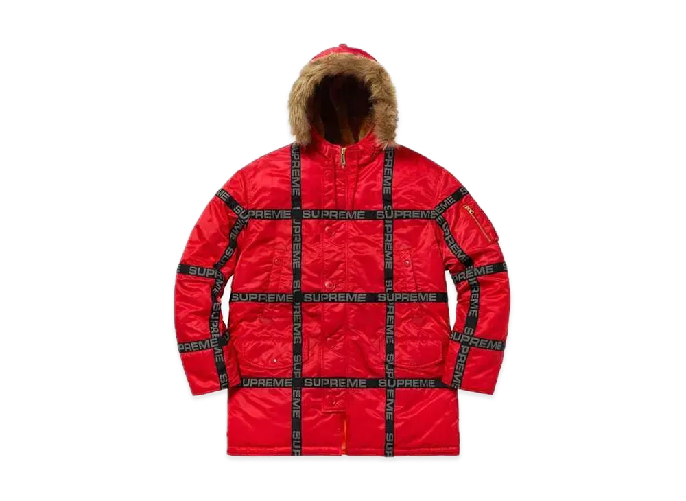 Supreme Logo Tape N-3B Parka "Red"