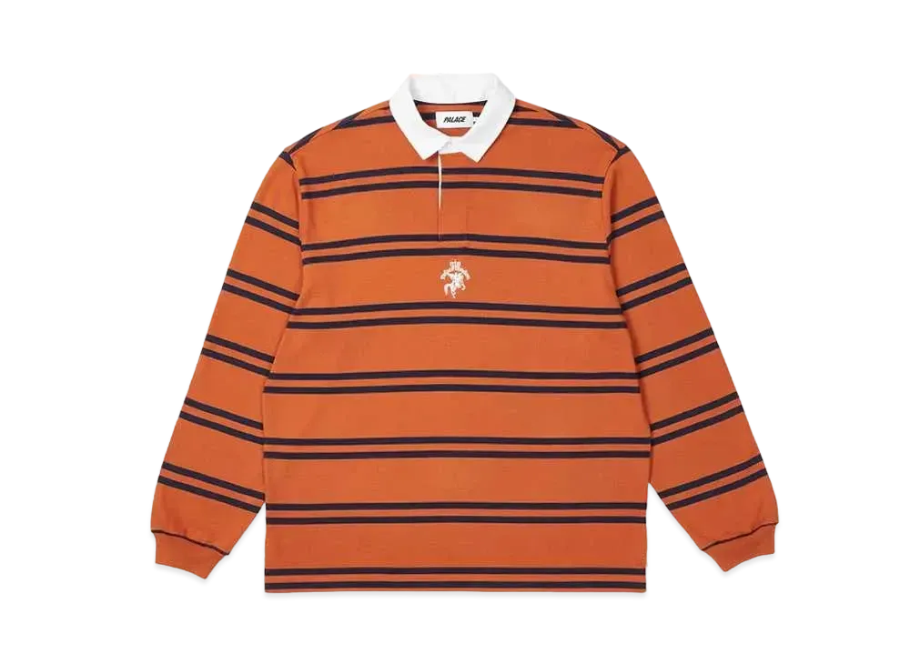 PALACE Stripe Rugby "Orange / Navy"