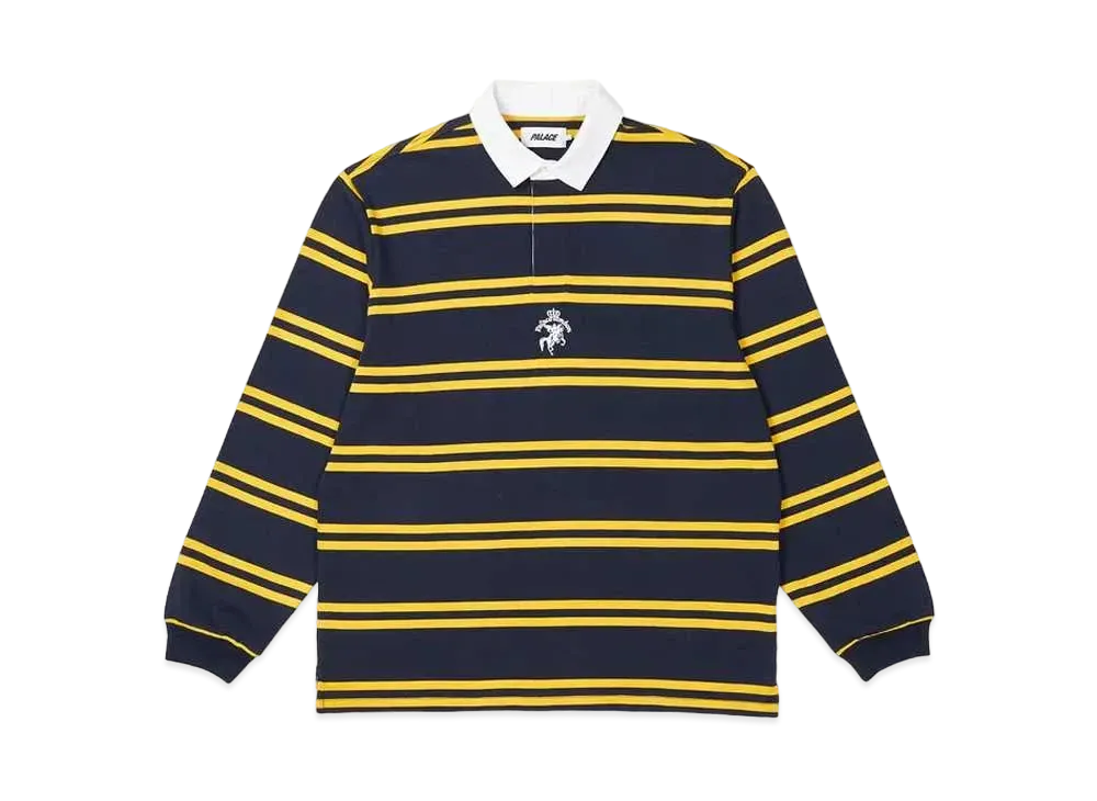 PALACE Stripe Rugby "Navy / Yellow"