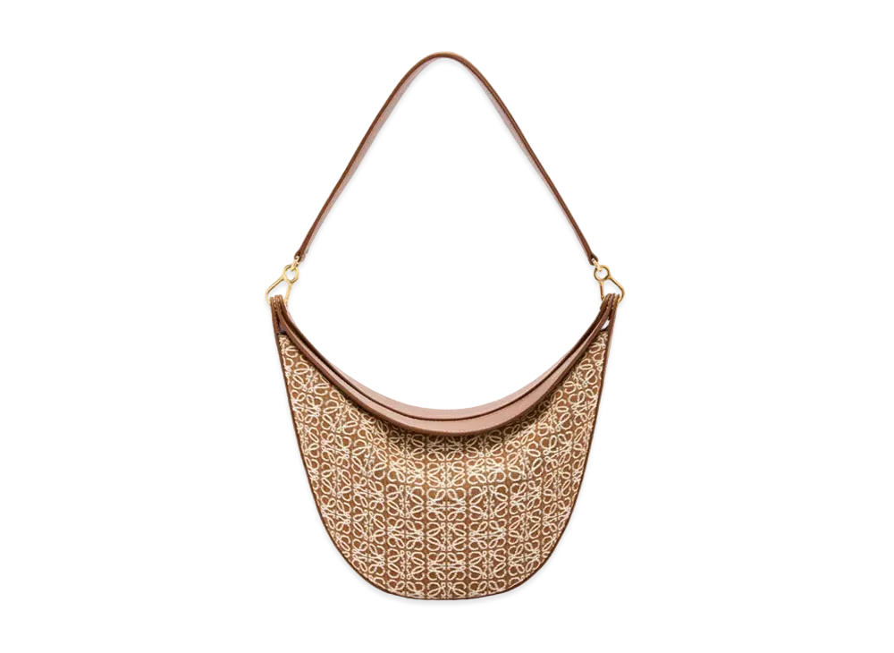 LOEWE Luna Bag In Anagram Jacquard And Classic Calfskin "Tan/Pecan"