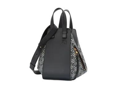 LOEWE Small Hammock Bag In Anagram Jacquard And Calfskin "Navy/Black"