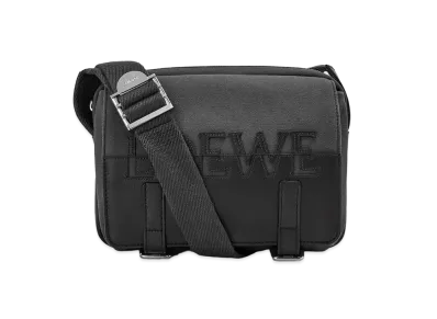 LOEWE Signature XS Military Messenger Bag In Canvas And Classic Calfskin "Anthracite/Black"