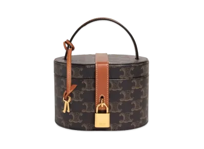 CELINE Vanity Case In Triomphe Canvas And Calfskin "Tan"