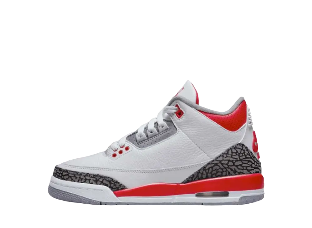 ナイキ GS エアジョーダン3 レトロ "ホワイト レッド ブラック アンド セメント"