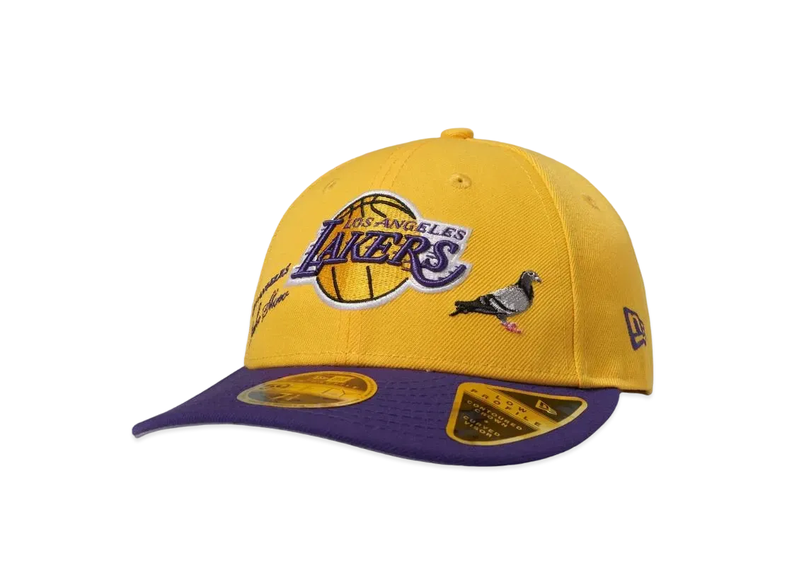 NEW ERA LP 59FIFTY STAPLE LOS ANGELES LAKERS YELLOW PURPLE VISOR