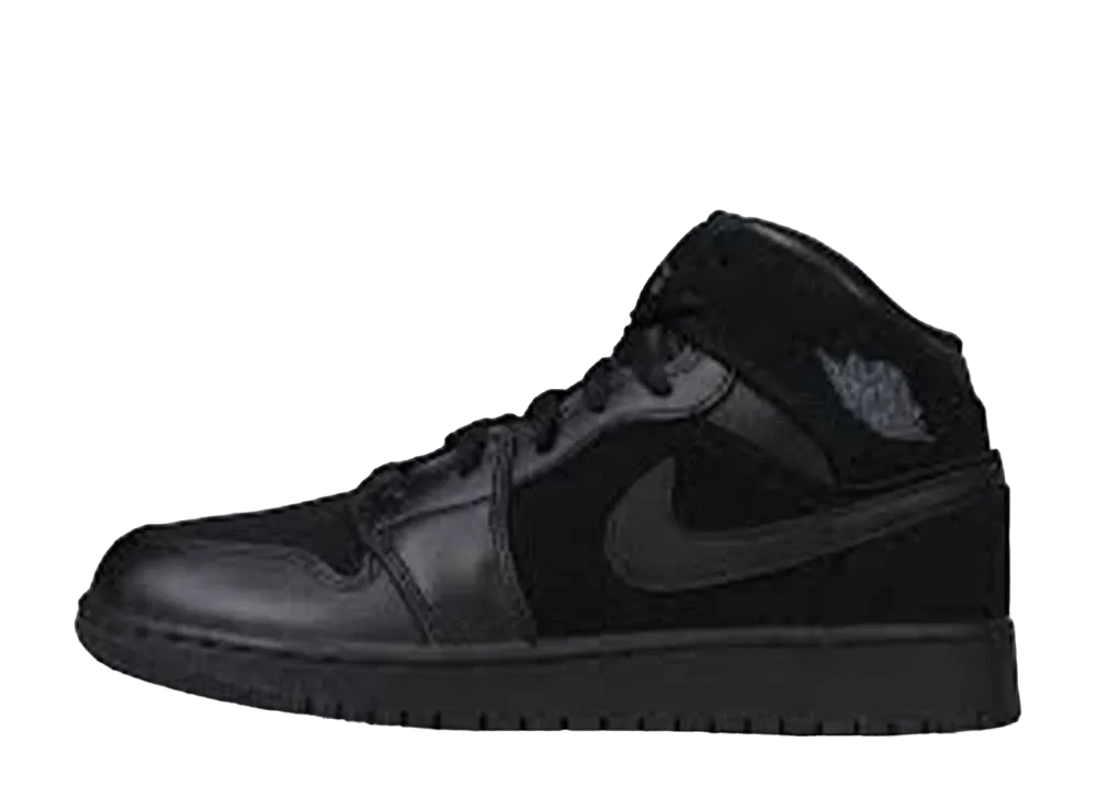 Nike GS Air Jordan 1 Mid Triple "Black" (2016)