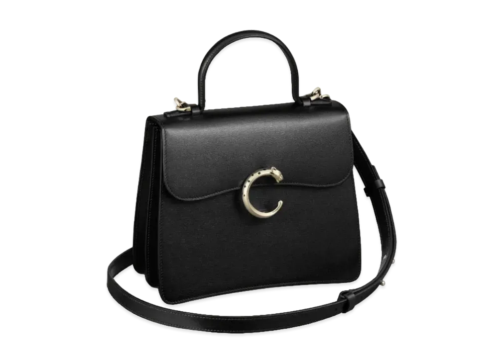 Cartier Top Handle Bag Small Model, Panthere De Cartier "Black/Gold"