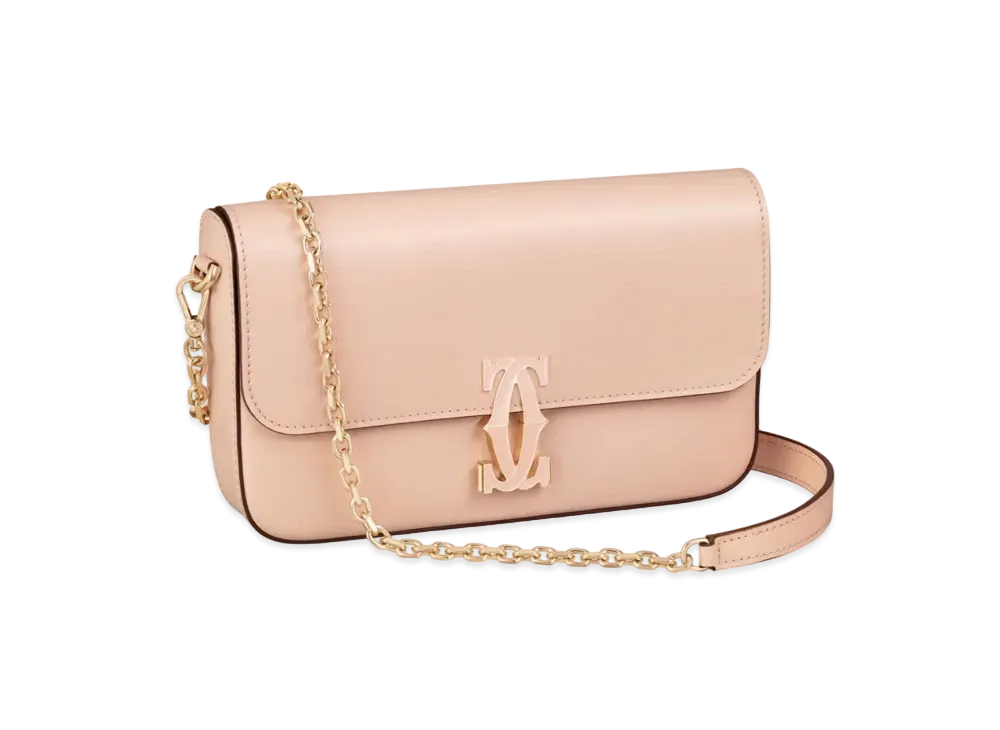 Cartier Mini Model Chain Bag, Double C De Cartier "Powder Pink/Gold"