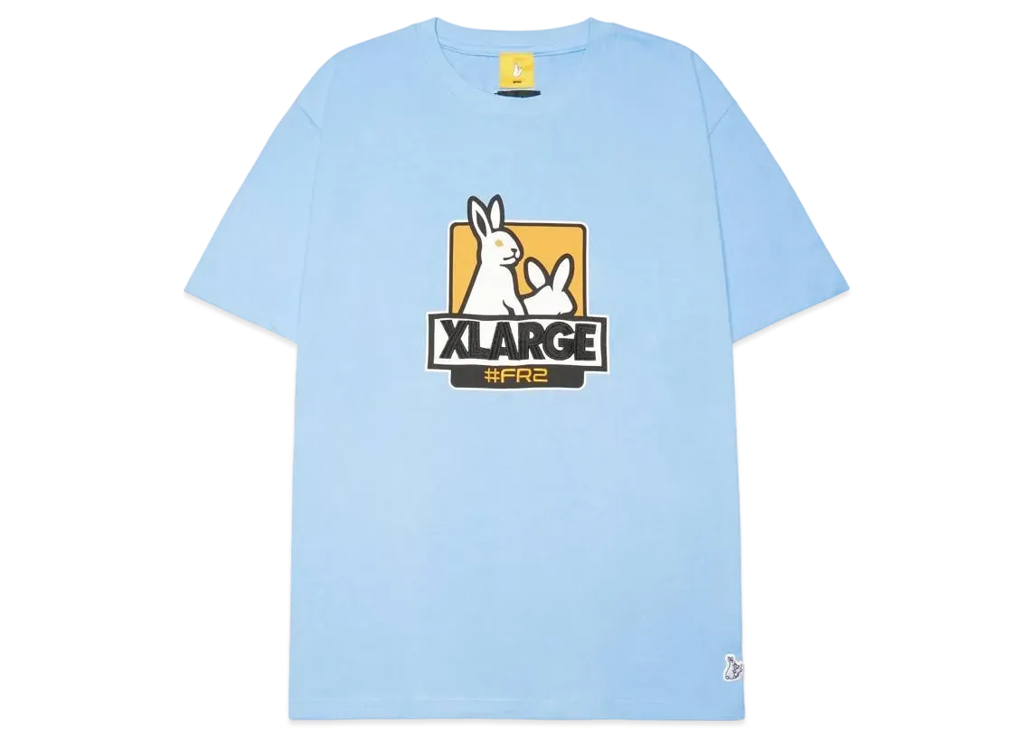 XLARGE x FR2 Box Logo S/S T-shirt "Lt Blue"
