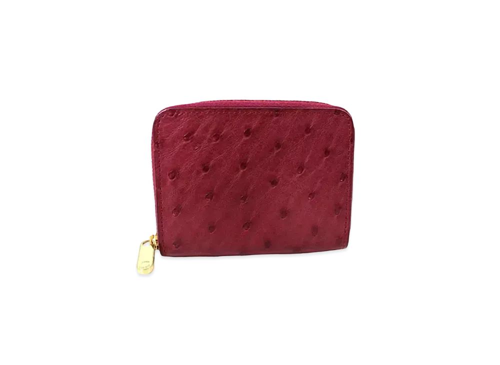 Louis Vuitton Zippy Coin Purse Ostrich Leather "Red"