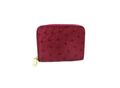 Louis Vuitton Zippy Coin Purse Ostrich Leather "Red"