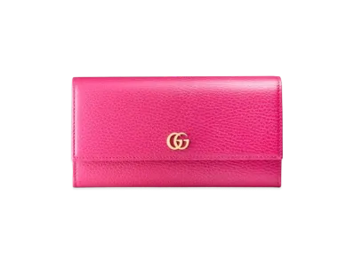 GUCCI GG Marmont Leather Continental Wallet "Pink"