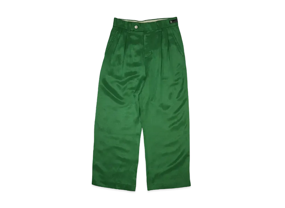 JieDa LINEN WIDE STRAIGHT SLACKS "GREEN"