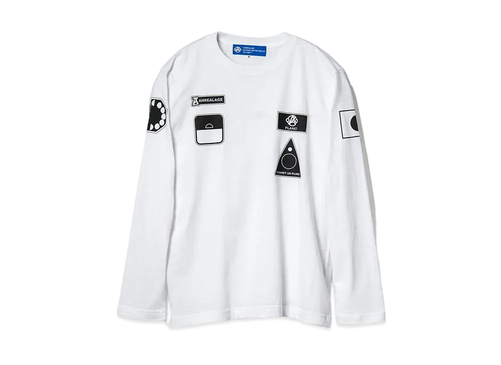 ANREALAGE Mission patch print long T-shirts "WHITE"