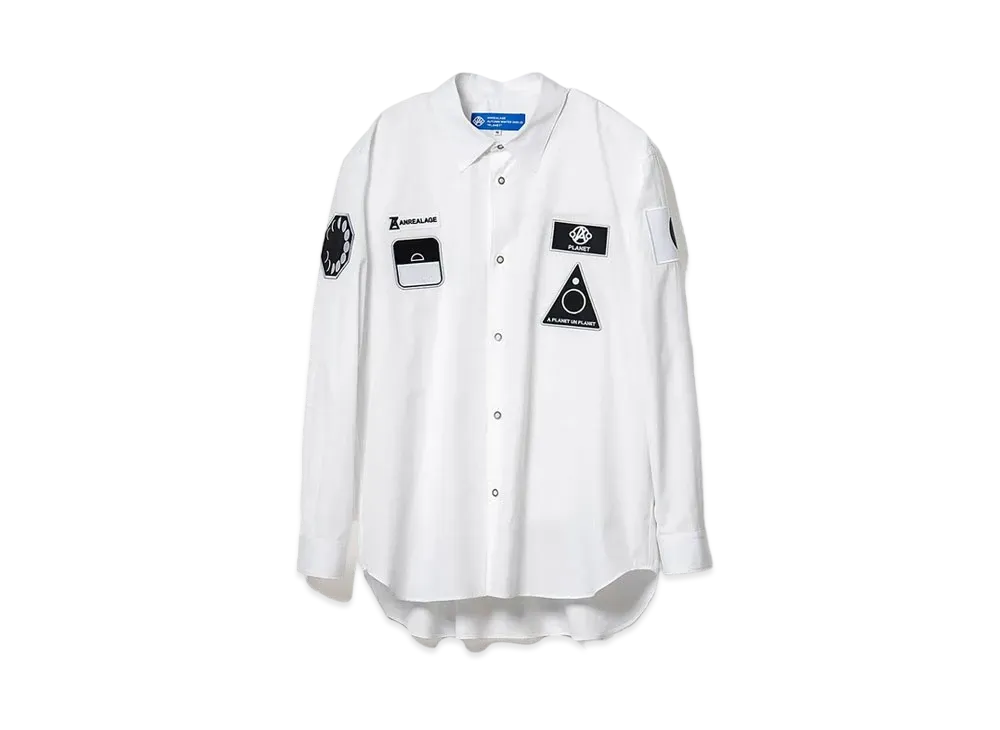 ANREALAGE Mission patch shirts "WHITE"