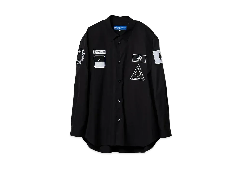 ANREALAGE Mission patch shirts "BLACK"