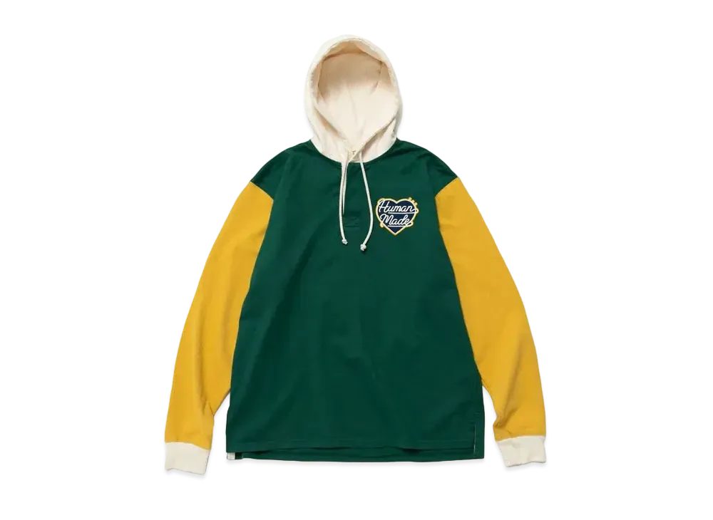 HUMAN MADE HOODED RUGBY SHIRT "Green"