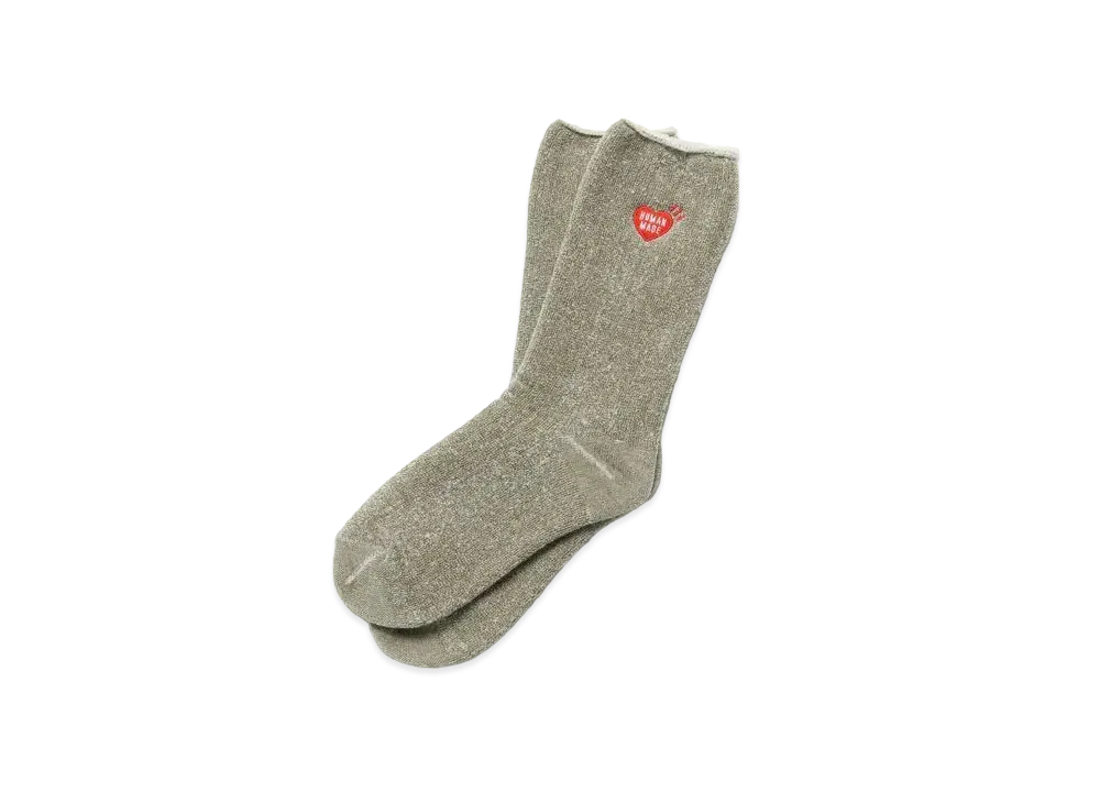 HUMAN MADE PLATING PILE SOCKS "Olive Drab"