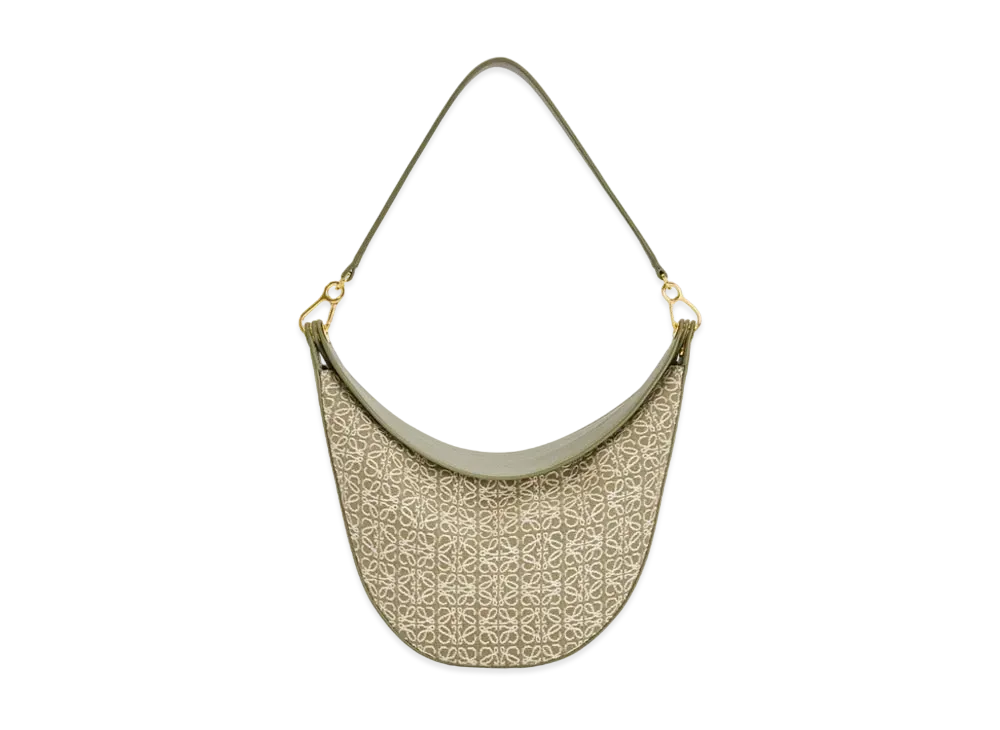 LOEWE Luna Bag In Anagram Jacquard And Classic Calfskin "Green/Avocado Green"