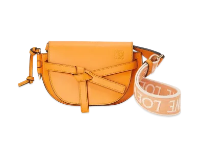 LOEWE Mini Gate Dual Bag In Soft Calfskin And Jacquard "Mandarin"