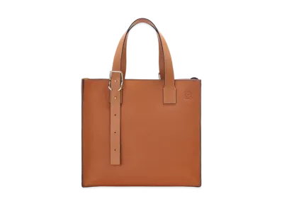LOEWE Buckle Zip Tote In Soft Grained Calfskin "Tan"