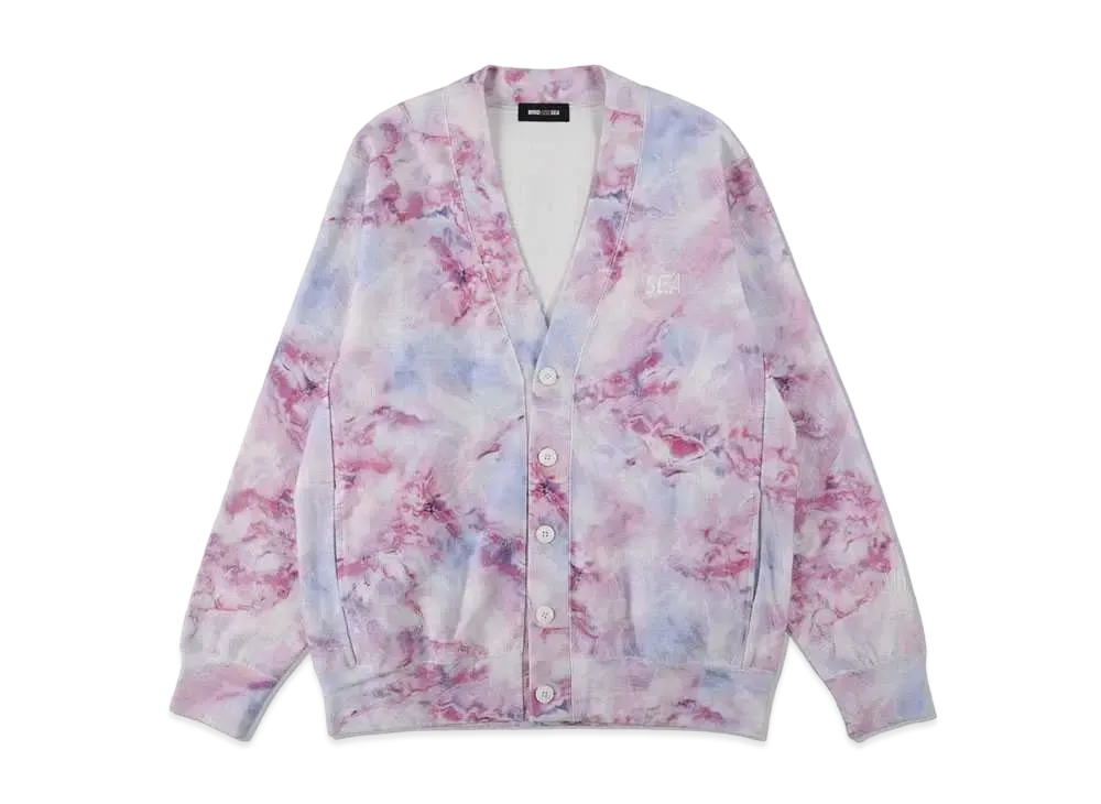 WIND AND SEA SEA (Pattern) Back Pile Cardigan "Tie-Dye(Purple)"