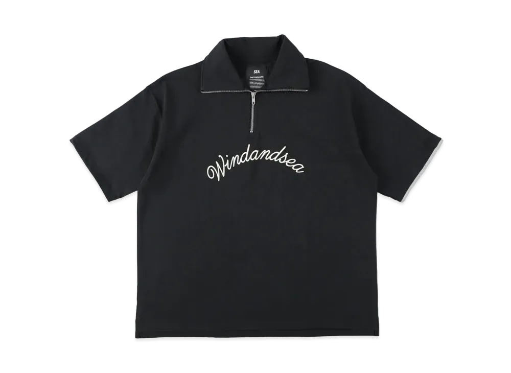 WIND AND SEA WDS Half-Zip Polo Cut-Sewn "Black"