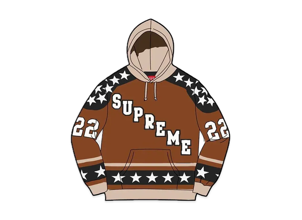 Supreme Hockey Hooded Sweatshirt "Brown"