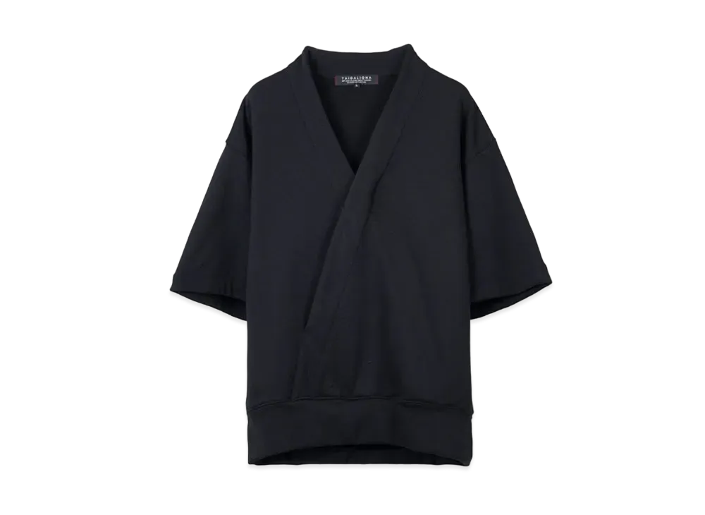 TAIGALIONA KIMONO COLLAR SWEAT SHIRT "BLACK"