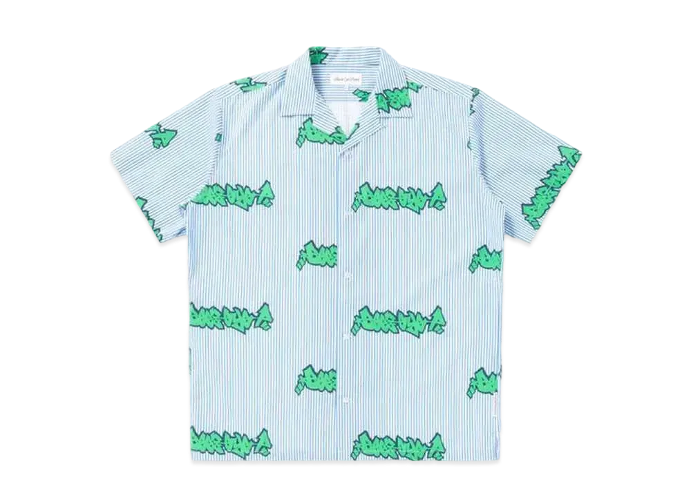 BlackEyePatch BEEZ-EYE-P Striped Open Collar Shirt "Blue"