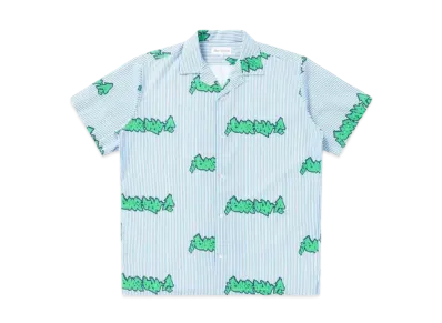 BlackEyePatch BEEZ-EYE-P Striped Open Collar Shirt "Blue"