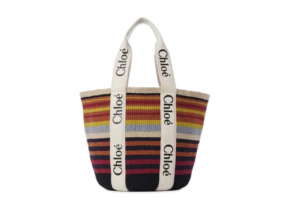 Chloe Large Woody Basket "White Multicolour"