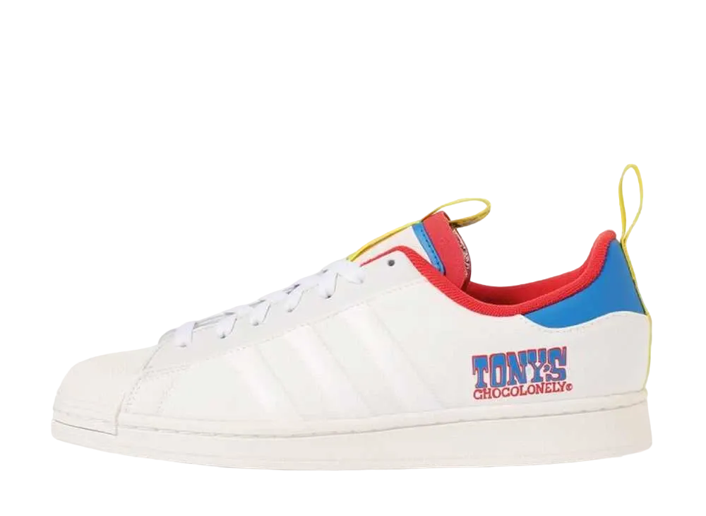 Tony's Chocolonely × adidas Superstar "White/Red/Yello/Blue"