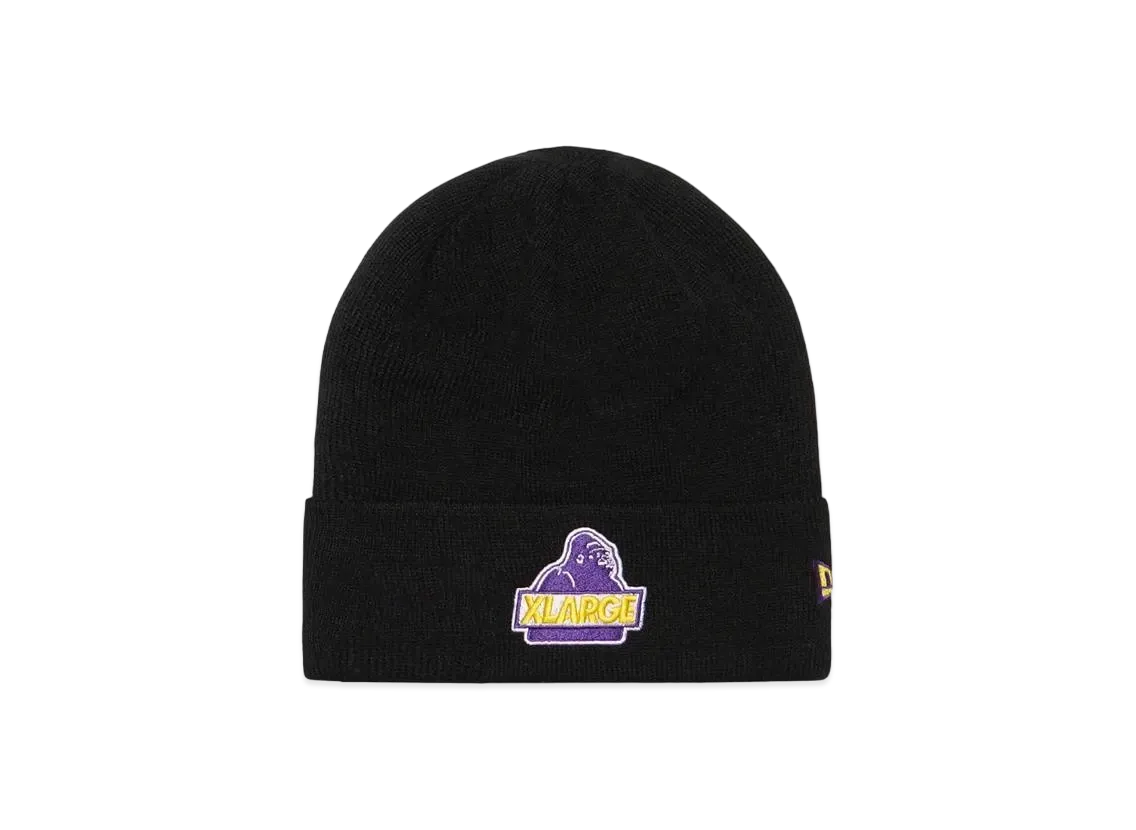 XLARGE x New Era x NBA LAKERS MIX LOGO CUFF BEANIE "Black"