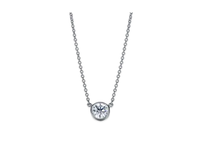 Tiffany & Co. Elsa Peretti By the Yard Single Diamond Pendant 16inch "Platinum"