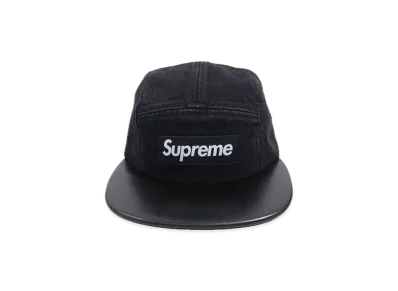 Supreme Denim Leather Visor "Black"